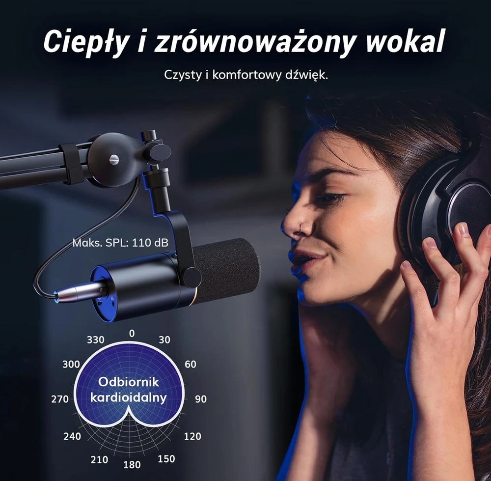 TONOR dinaminis USB ir XLR mikrofonas su kardioidine kryptimi, 50Hz–14kHz, TD510