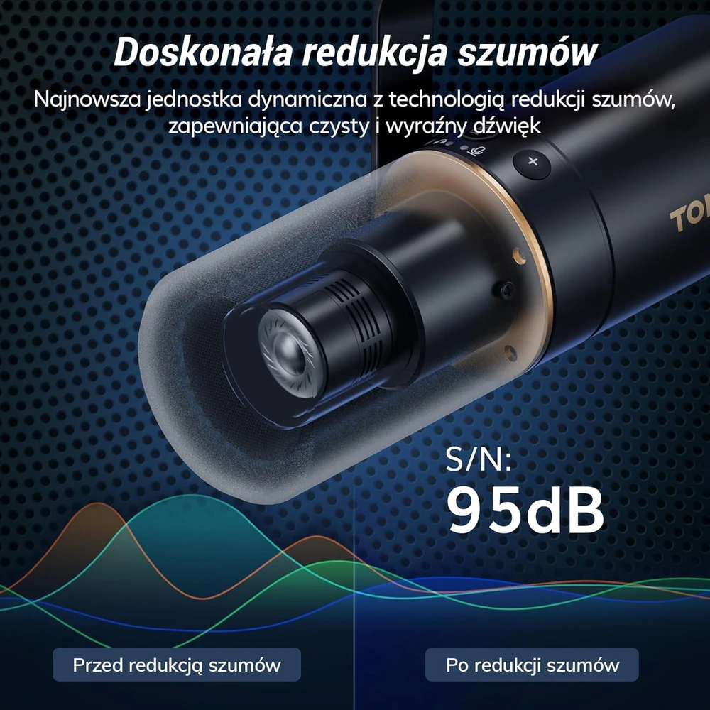 TONOR dinaminis XLR ir USB mikrofonas su stovu, kardioidinės krypties, TD510