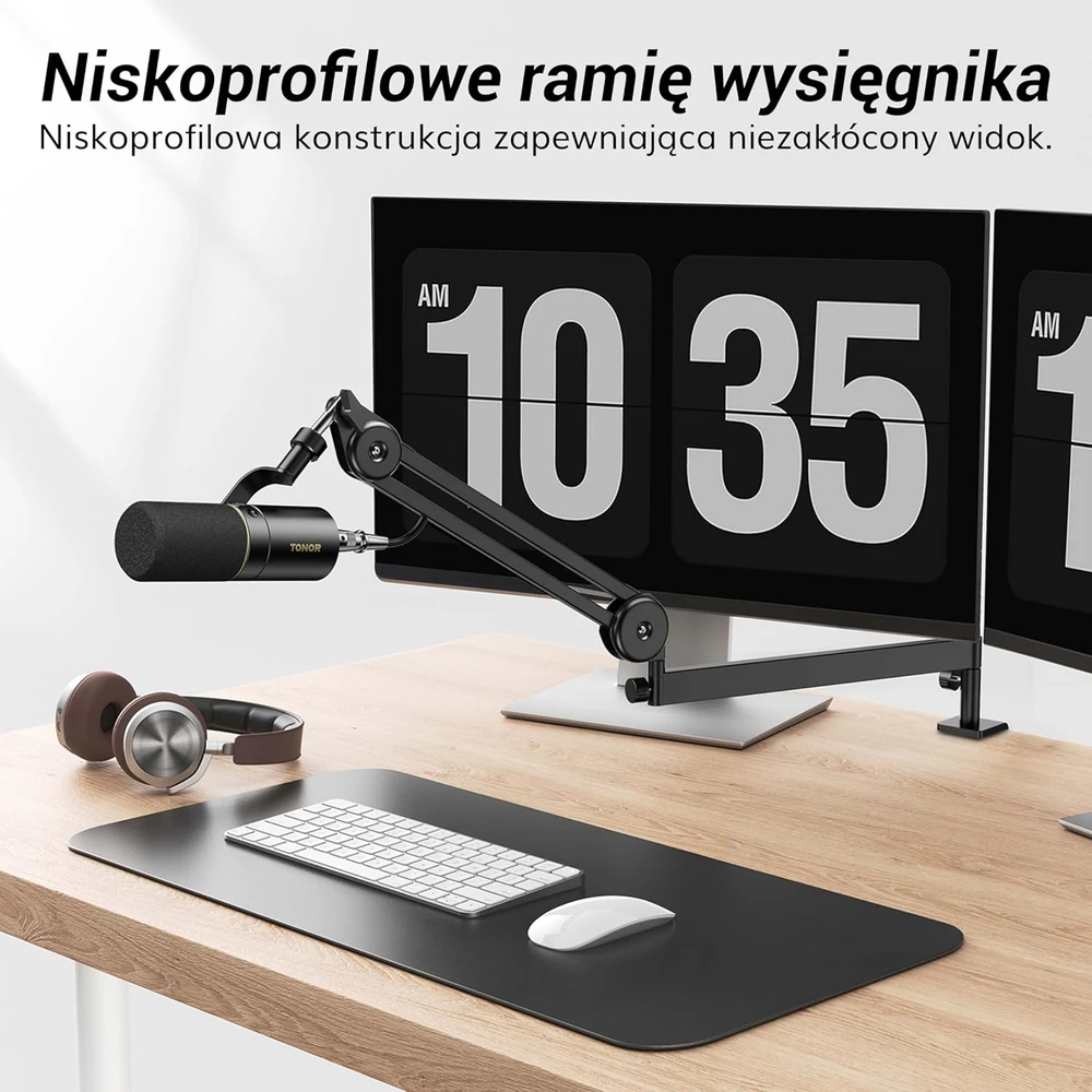 TONOR mikrofono žirklinis stovas, žemas profilis, reguliuojamas, metalinis, T40LP
