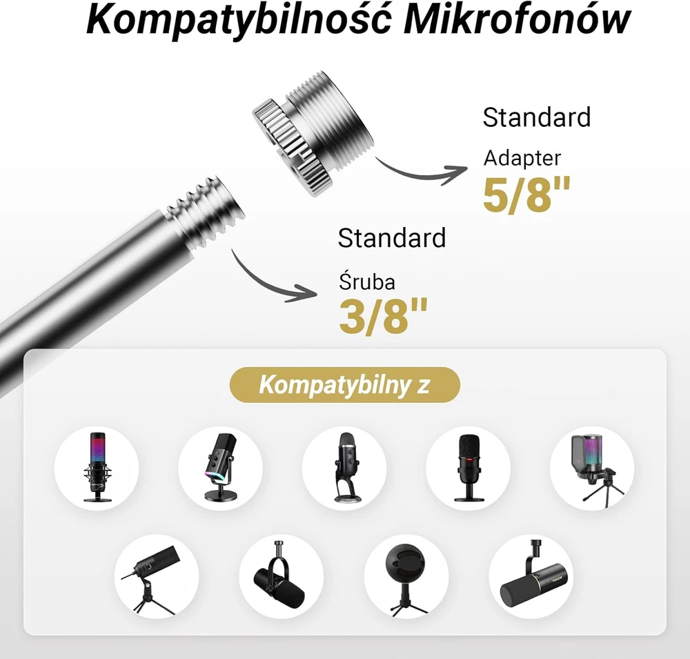 TONOR mikrofono žirklinis stovas, žemas profilis, reguliuojamas, metalinis, T40LP