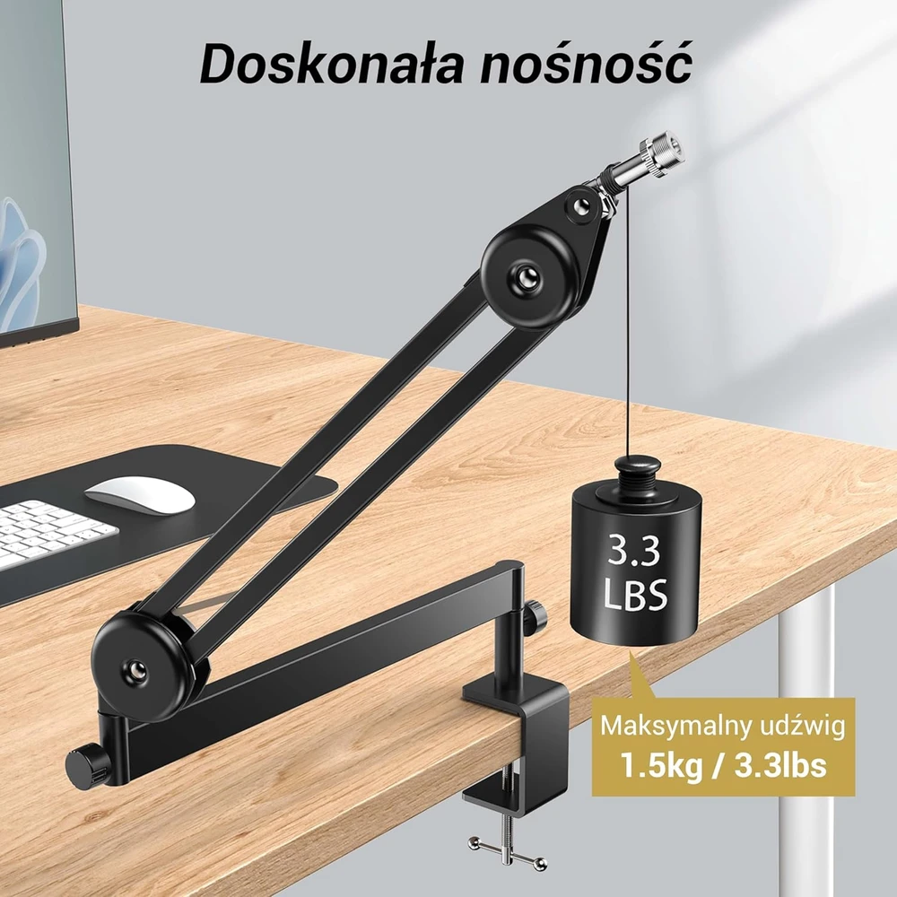 TONOR mikrofono žirklinis stovas, žemas profilis, reguliuojamas, metalinis, T40LP