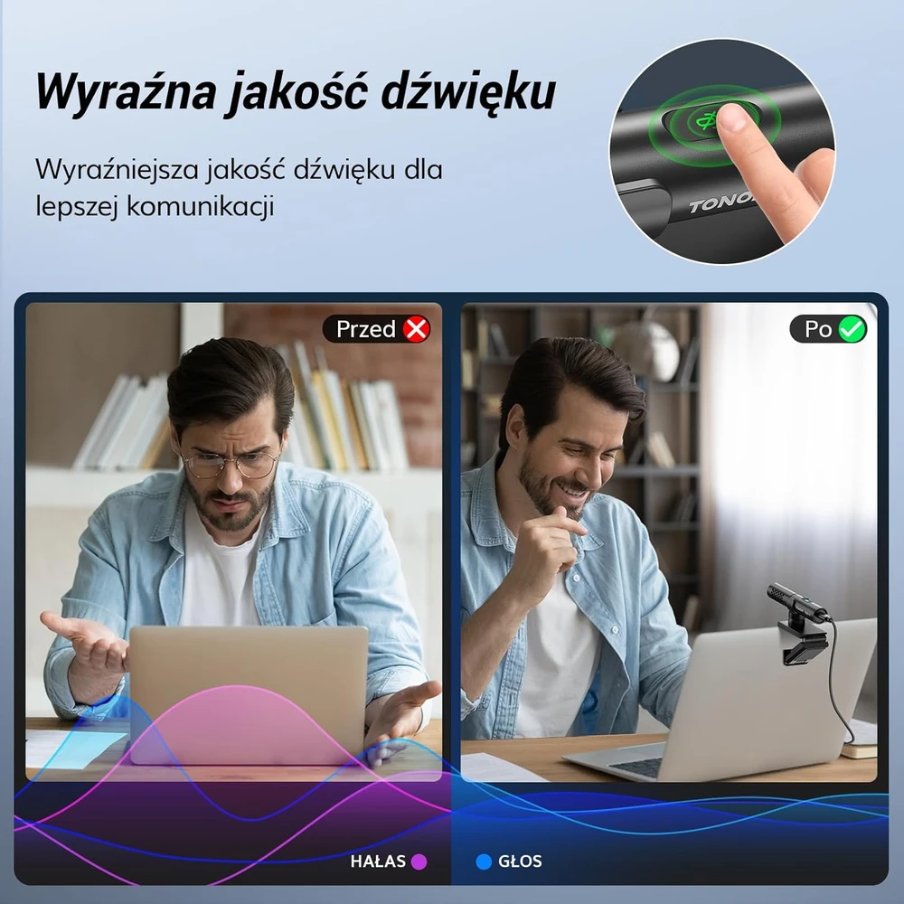 TONOR USB mikrofonas kompiuteriui, superkardioidinė kryptis, funkcija nutildyti, TM310