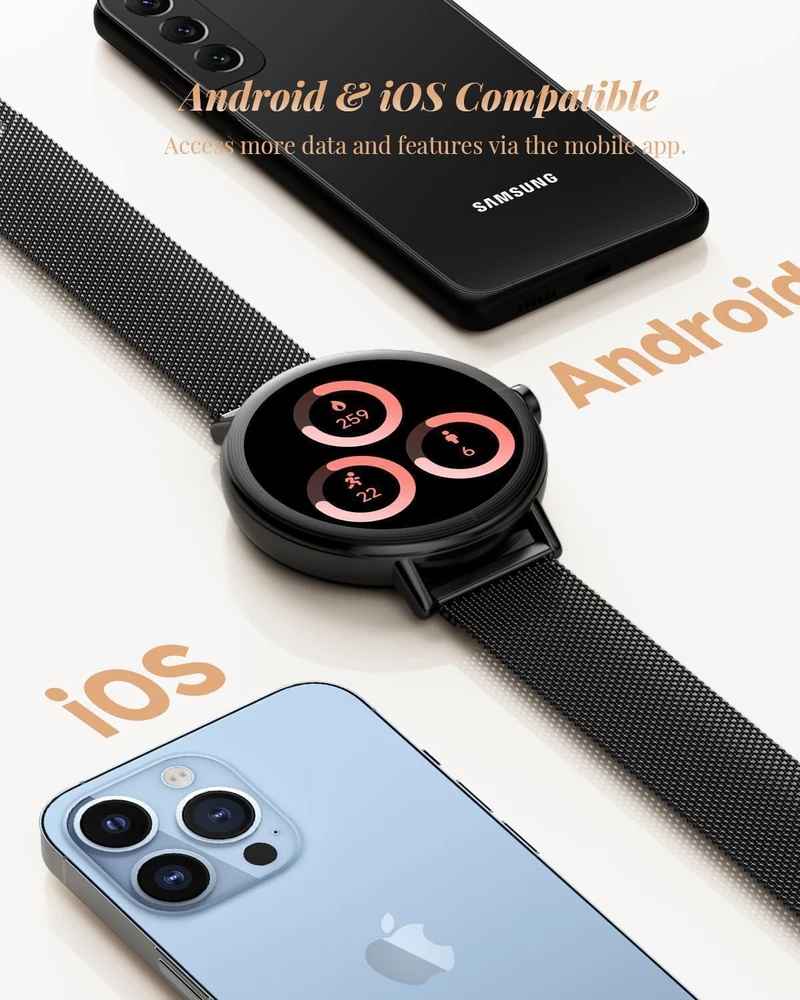 TOOBUR išmanusis laikrodis 40 mm su Bluetooth, GPS, IP68, juodas DR05