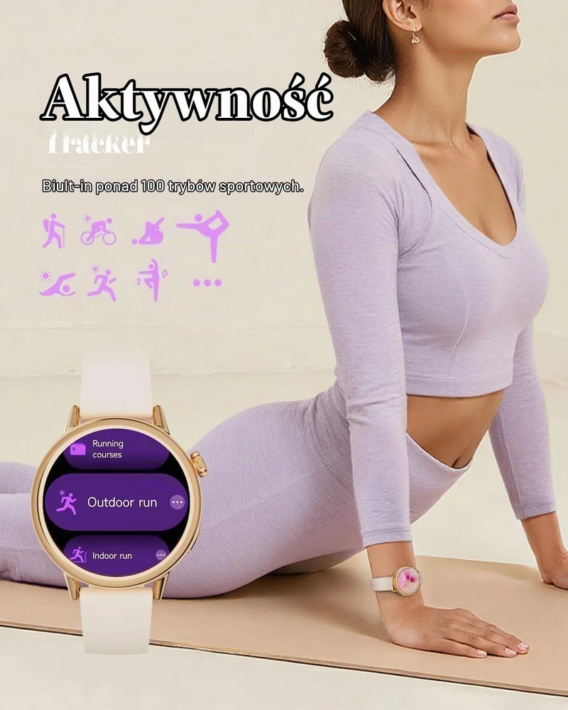 TOOBUR išmanusis laikrodis moterims su 1,1 col. AMOLED ekranu ir Bluetooth DR07