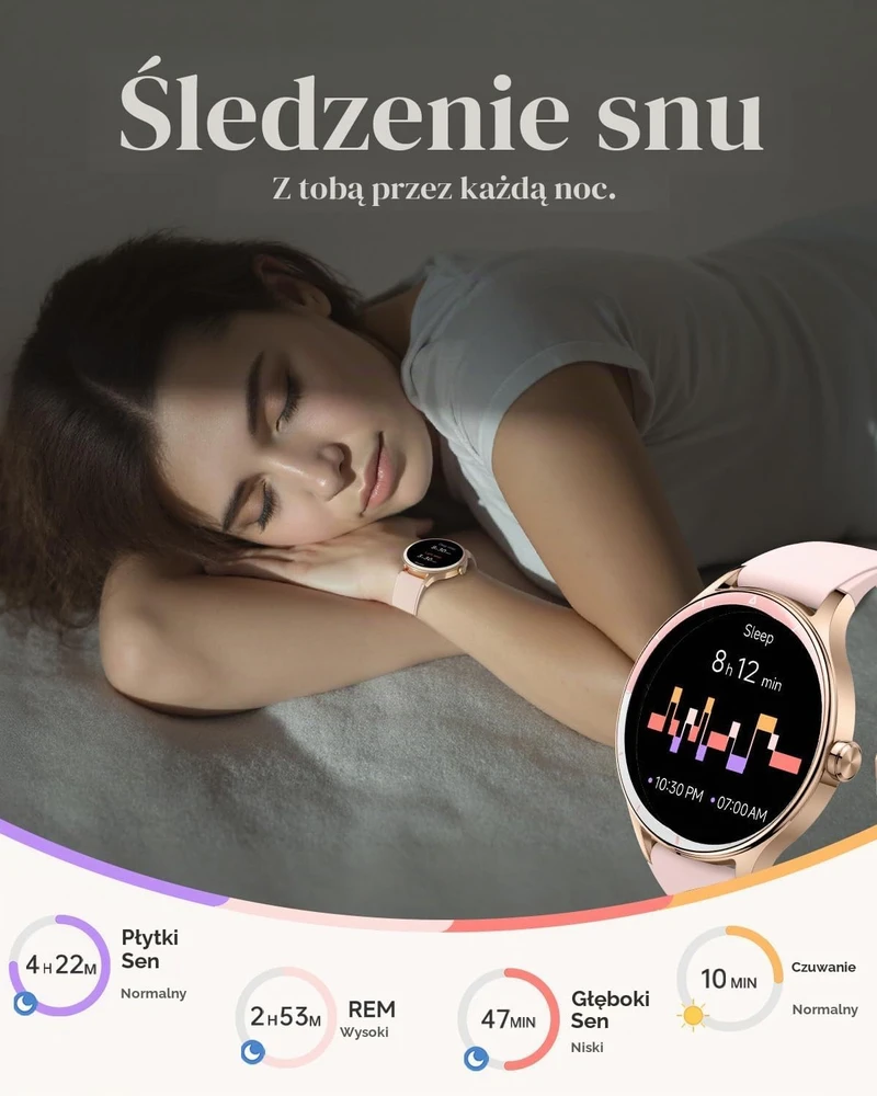 TOOBUR išmanusis laikrodis moterims su Bluetooth skambučiais ir 100 sporto režimų, DR06
