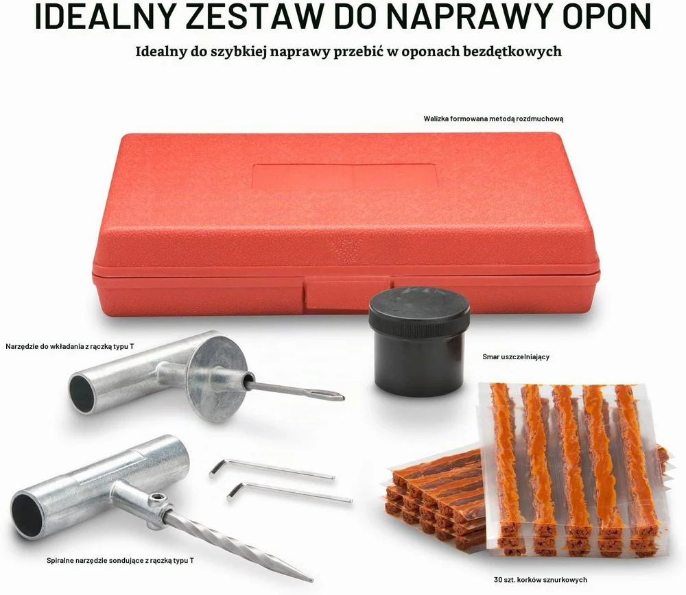 Tooluxe universalus bekamerių padangų remonto rinkinys, 35 dalių, 50002L