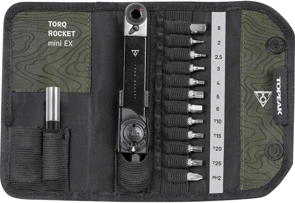 Topeak dinamometrinis raktas su terkšle Torq Rocket Mini Ex 2–10 Nm TT2622