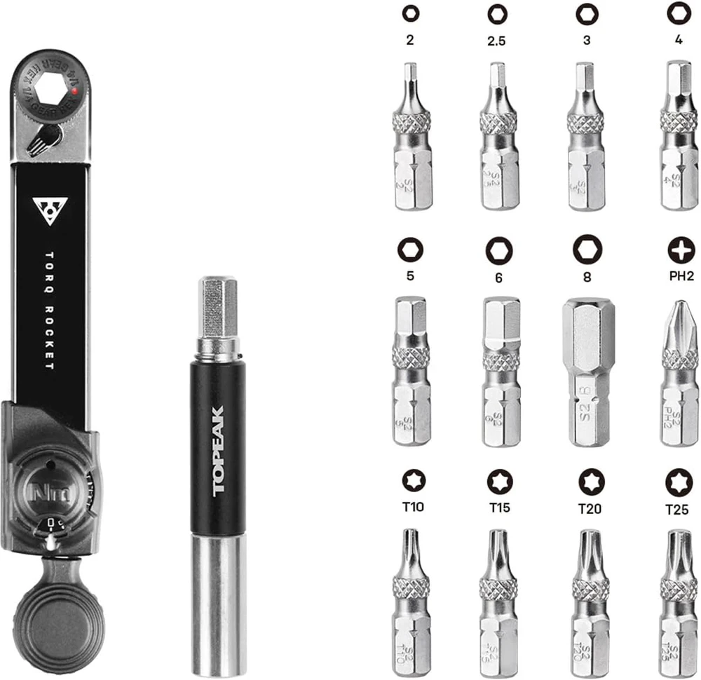 Topeak dinamometrinis raktas su terkšle Torq Rocket Mini Ex 2–10 Nm TT2622