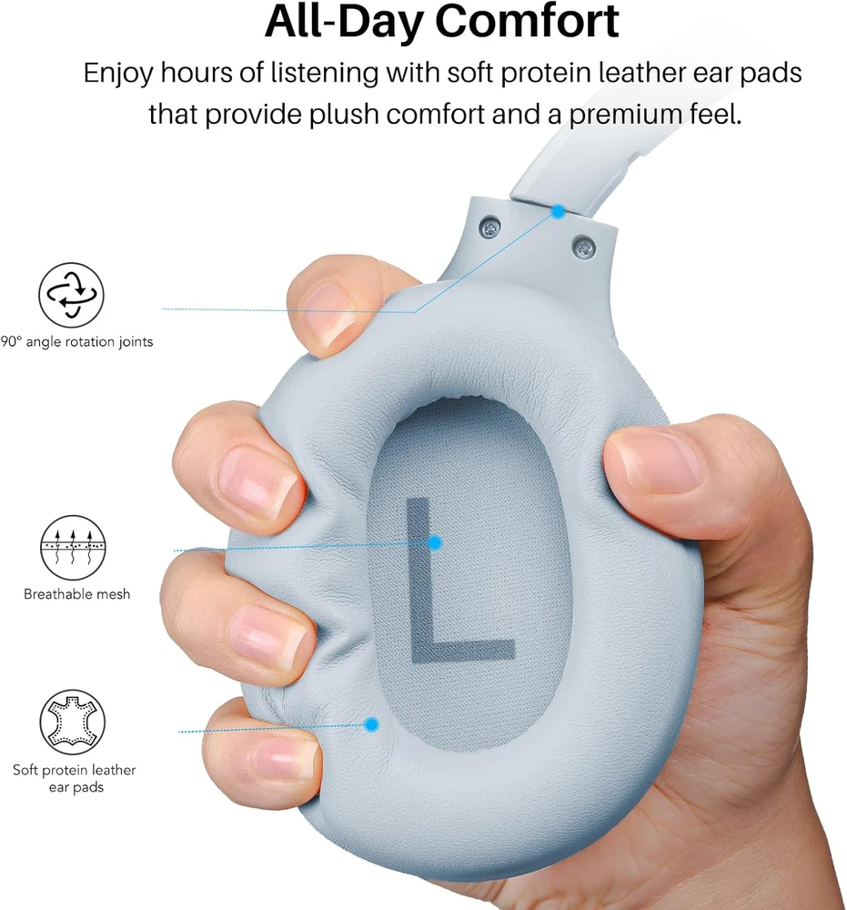 TOZO ant ausų dedamos Bluetooth ausinės su ANC, 90 val. baterija, HT3