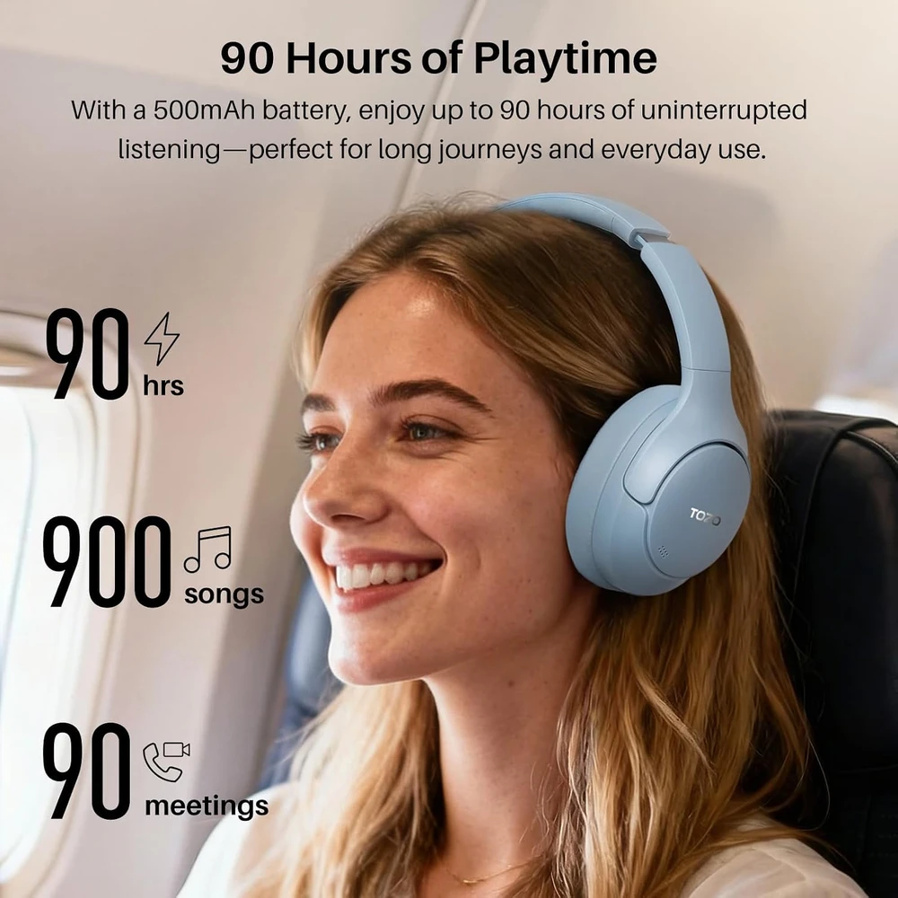 TOZO ant ausų dedamos Bluetooth ausinės su ANC, 90 val. baterija, HT3