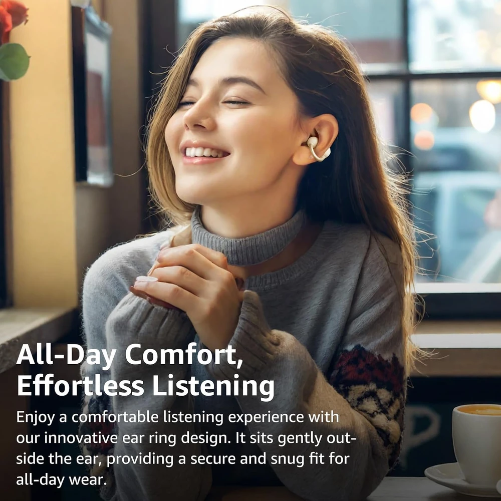 TOZO atvirų ausų belaidės Bluetooth 5.4 ausinės su adaptyviu triukšmo slopinimu T13064