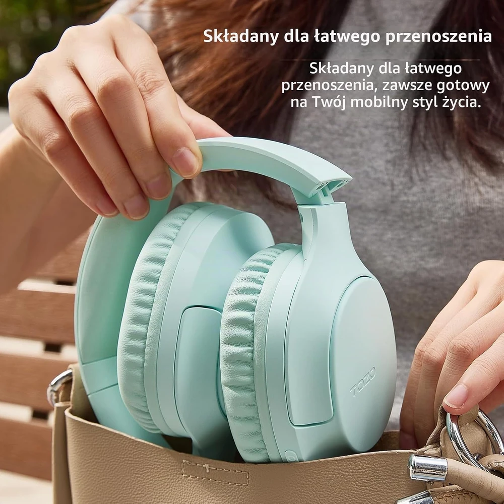 TOZO belaidės ant ausų ausinės Bluetooth 5.4, 70 h, ENC, 3.5 mm, HA1