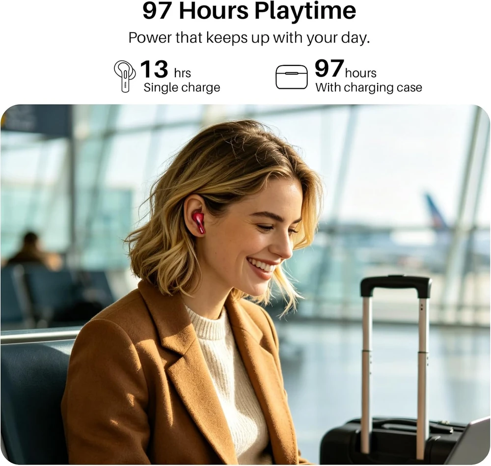 TOZO belaidės į ausis įdedamos ausinės Bluetooth 5.3 su ENC ir IPX8 T20