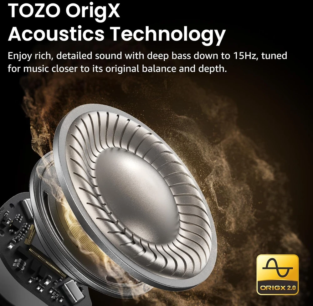 TOZO belaidės į ausis įdedamos ausinės su ANC, Bluetooth 5.3, 60 val., NC9 T11124