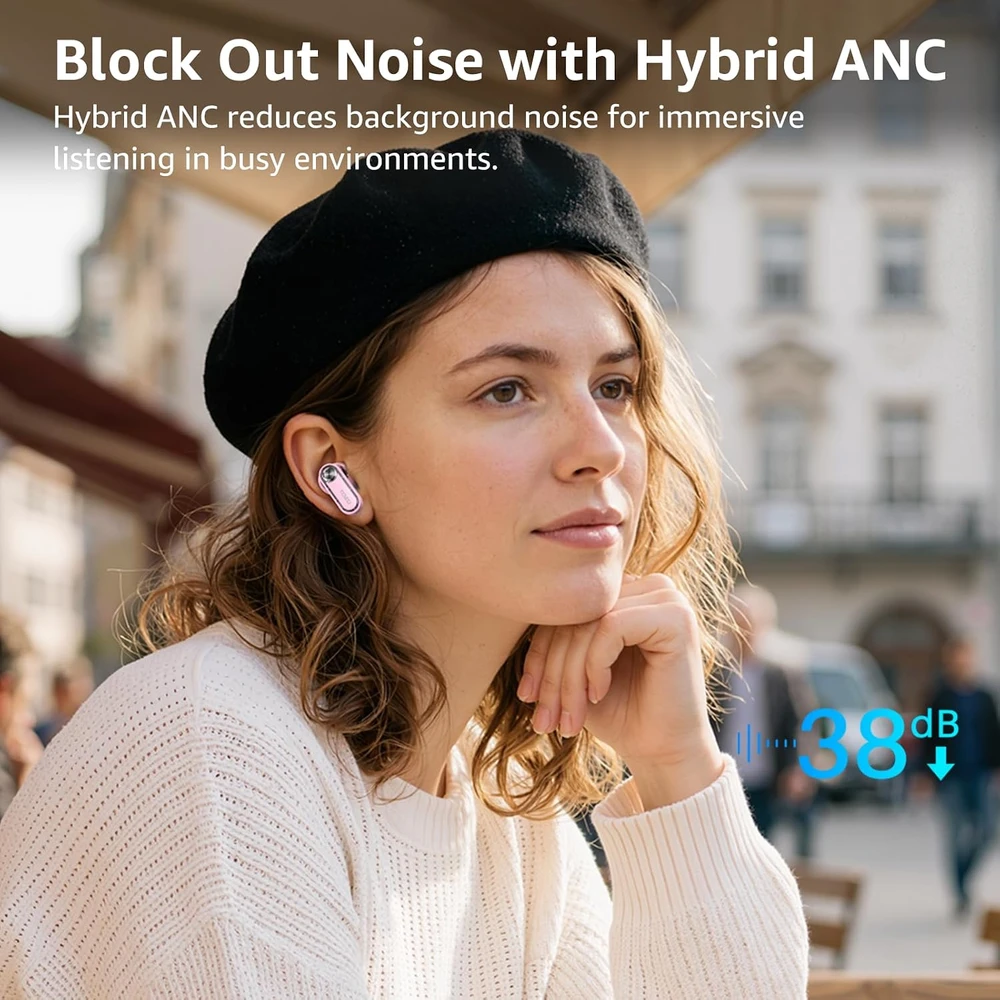 TOZO belaidės į ausis įdedamos Bluetooth 5.4 ausinės su ANC, T11147