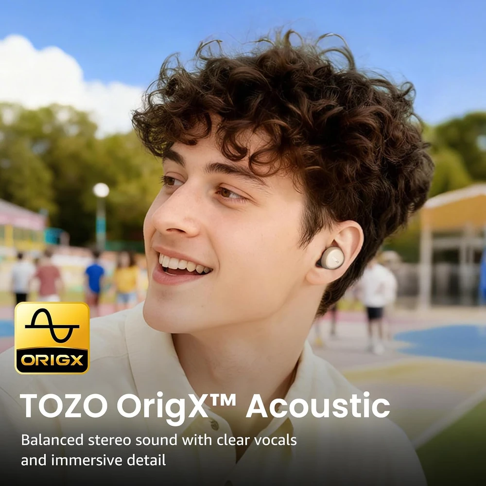 TOZO belaidės į ausis įstatomos Bluetooth 5.3 IPX5 ausinės A1, žalios