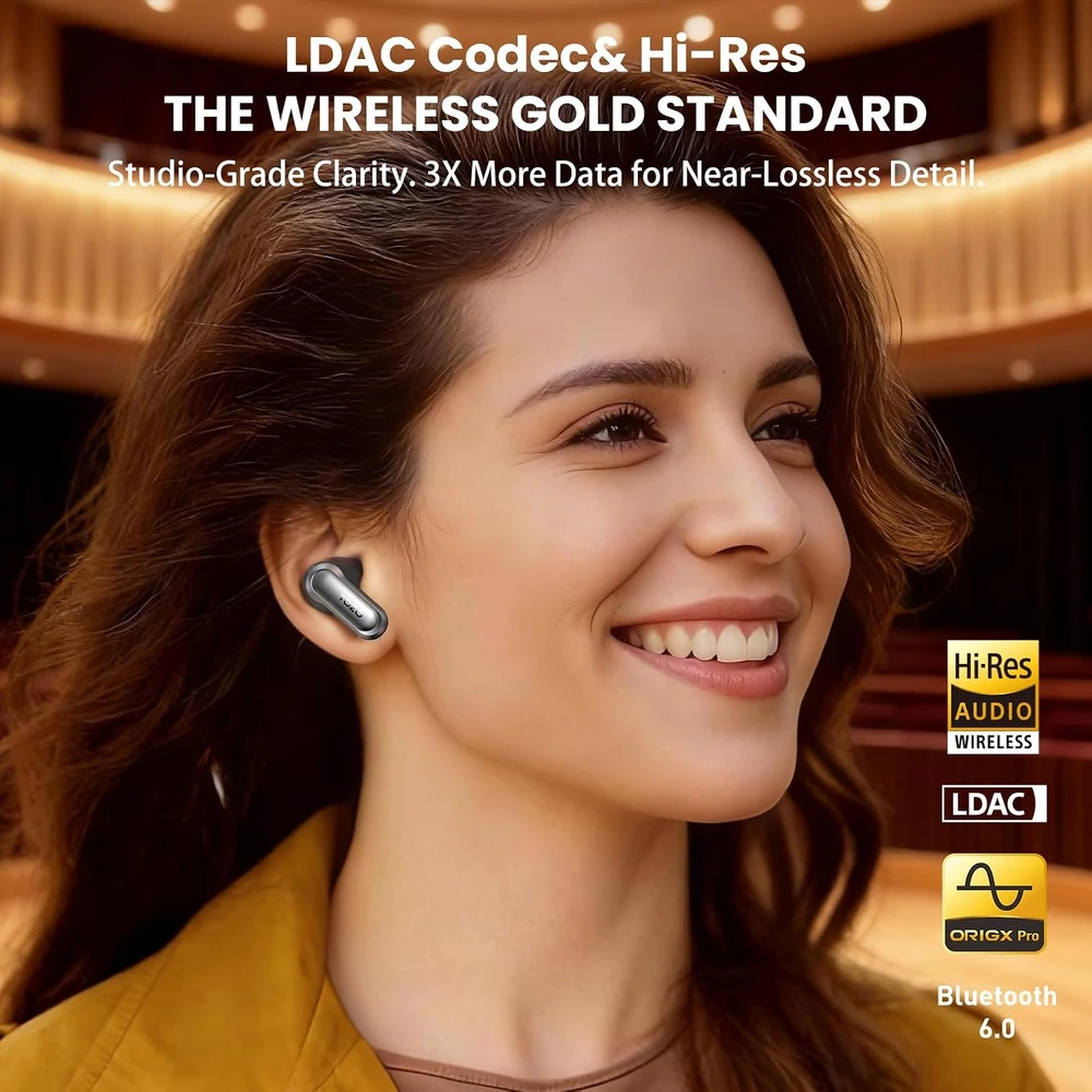TOZO belaidės į ausis kišamos ausinės Bluetooth 5.4 su ANC, LDAC ir 6 mikrofonais NC20