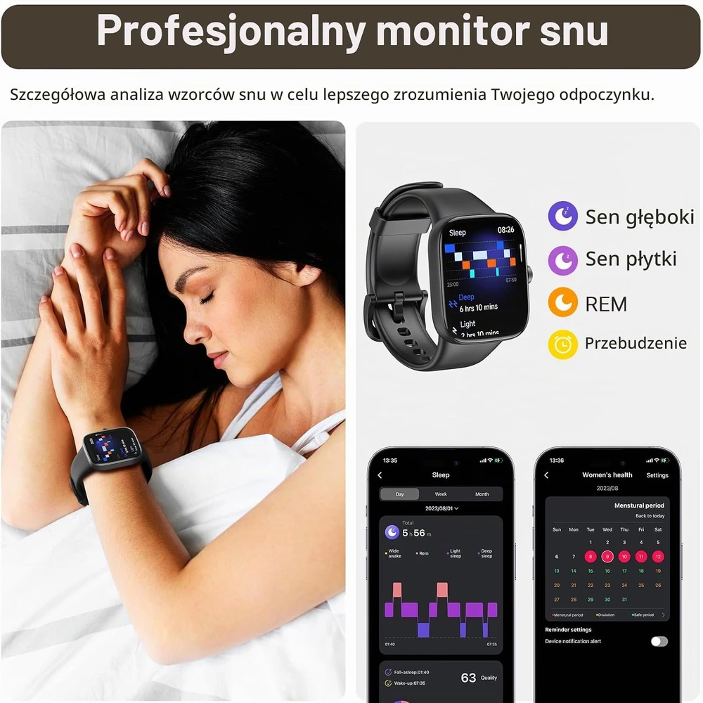 TOZO išmanusis laikrodis S7 su 1,85 col. AMOLED ekranu, Bluetooth skambučiais ir IP68
