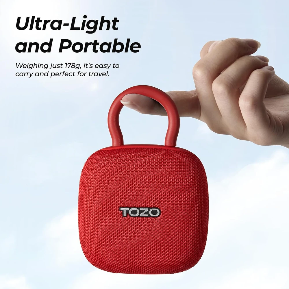 TOZO nešiojama Bluetooth kolonėlė PE1 su IPX8, 10 W ir iki 32 val. veikimu