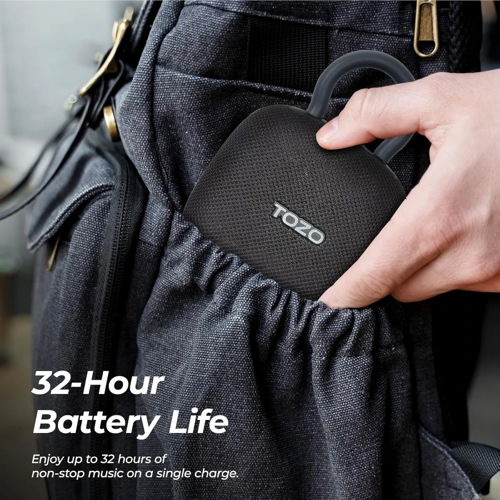 TOZO nešiojamasis Bluetooth garsiakalbis PE1, 10 W, IPX8, 32 val., PA00K1