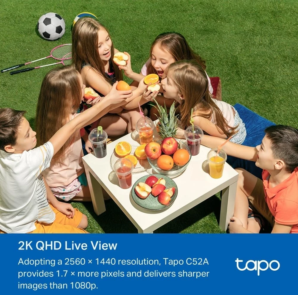 TP-Link lauko stebėjimo kamera 2K QHD Wi-Fi, 150° kampas, spalvotas naktinis režimas, Tapo C52A