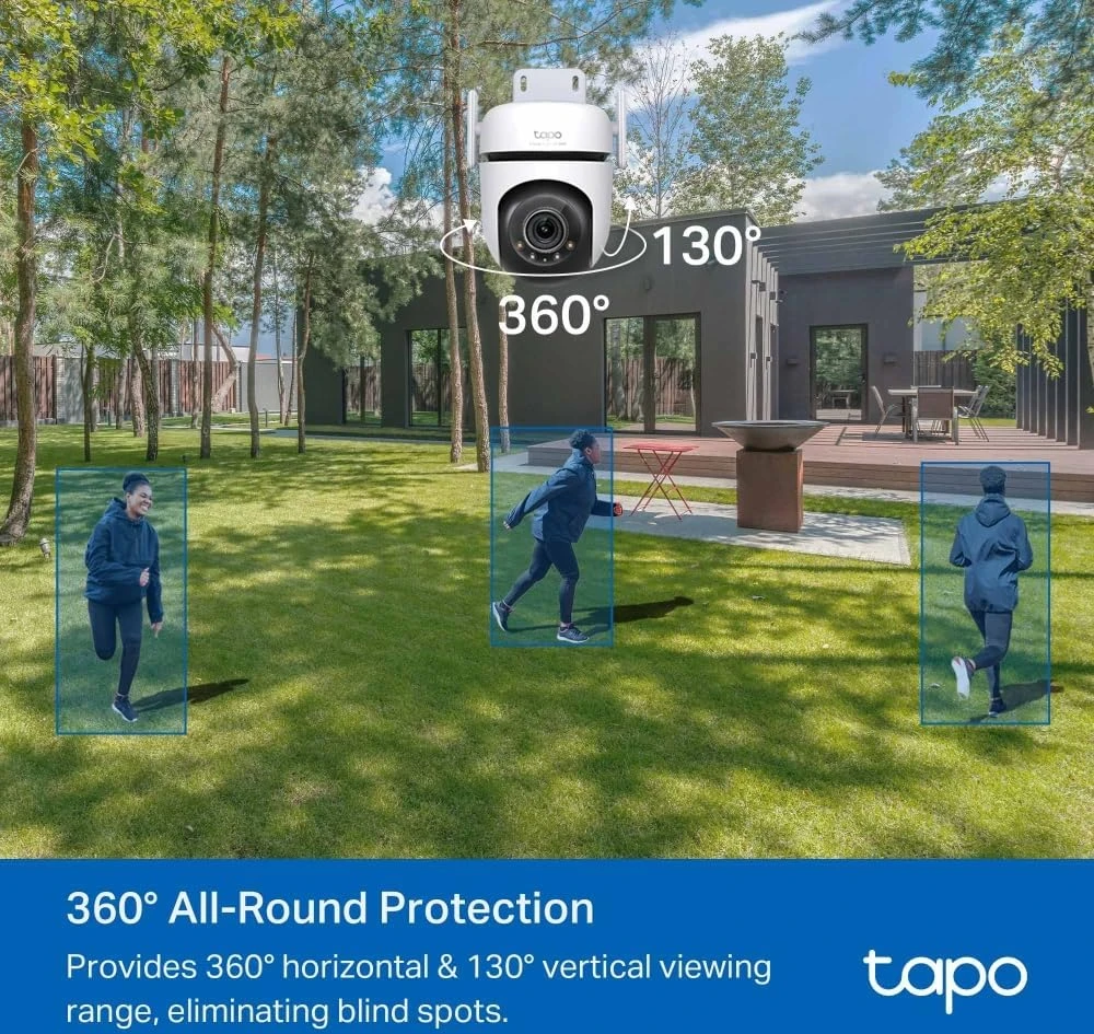 TP-Link lauko stebėjimo kamera 2K QHD Wi-Fi, 150° kampas, spalvotas naktinis režimas, Tapo C52A