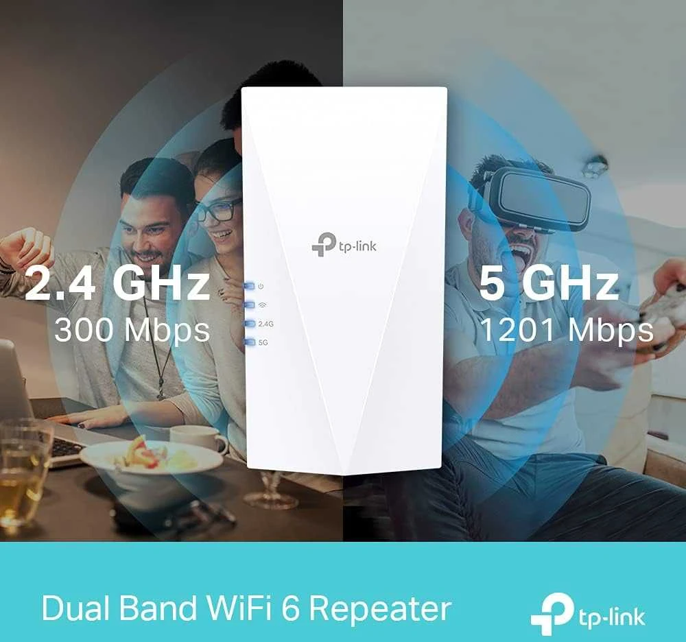 Šakotuvas TP-LINK RE500X tinklo plėtiklis Tinklo kartotuvas Baltas 1000 Mbit/s