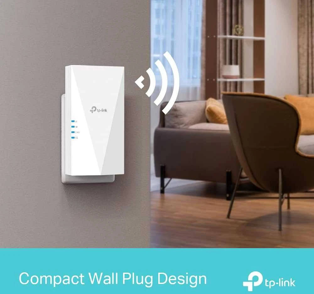 Šakotuvas TP-LINK RE500X tinklo plėtiklis Tinklo kartotuvas Baltas 1000 Mbit/s