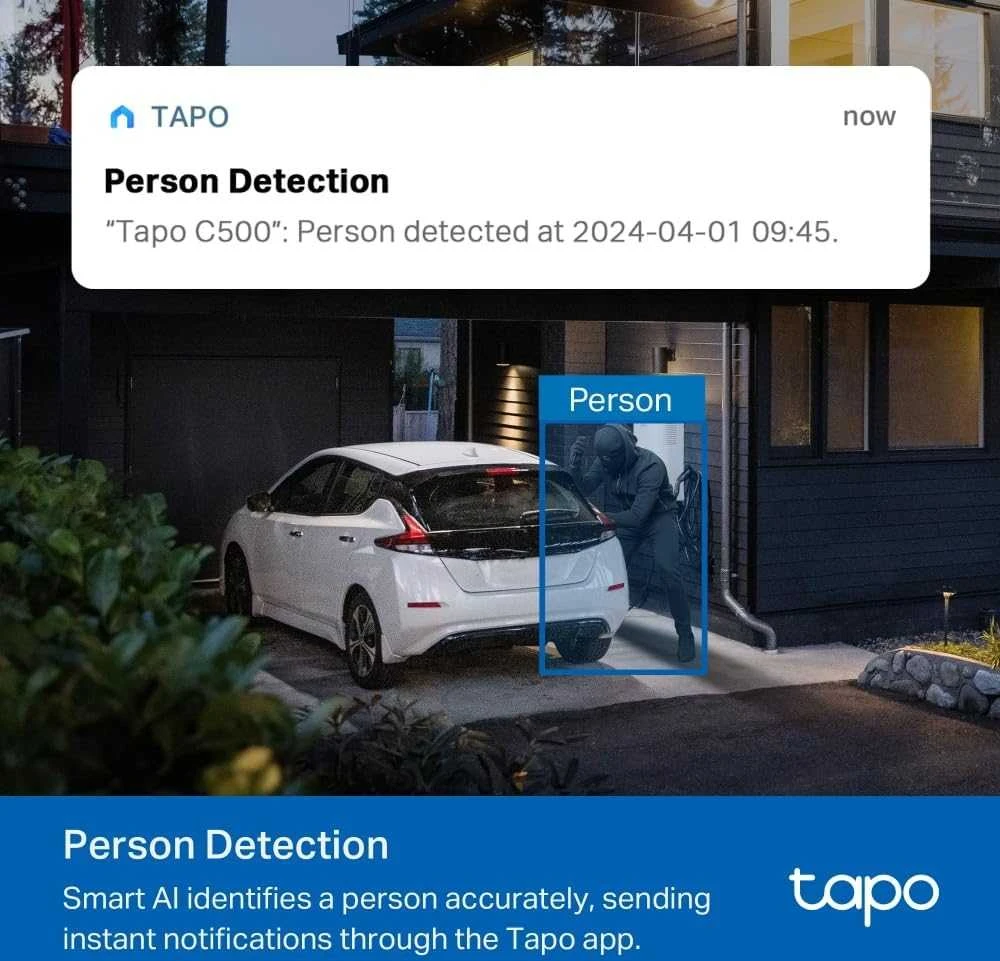 TP-LINK | Pakreipiama/sukama dirbtinio intelekto namų apsaugos „Wi-Fi“ kamera | Tapo C500 | Kupolinė | 2 MP | H.264 | „Micro SD“ kortelė, iki 512 GB