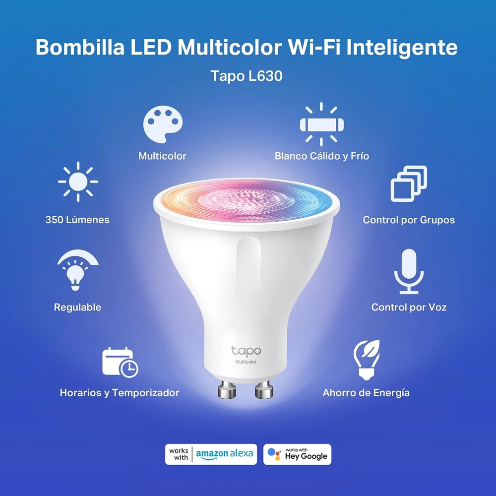 TP-Link Tapo išmaniosios LED lemputės GU10 RGB, 2 vnt., 350 lm, 3,5 W, Tapo L630