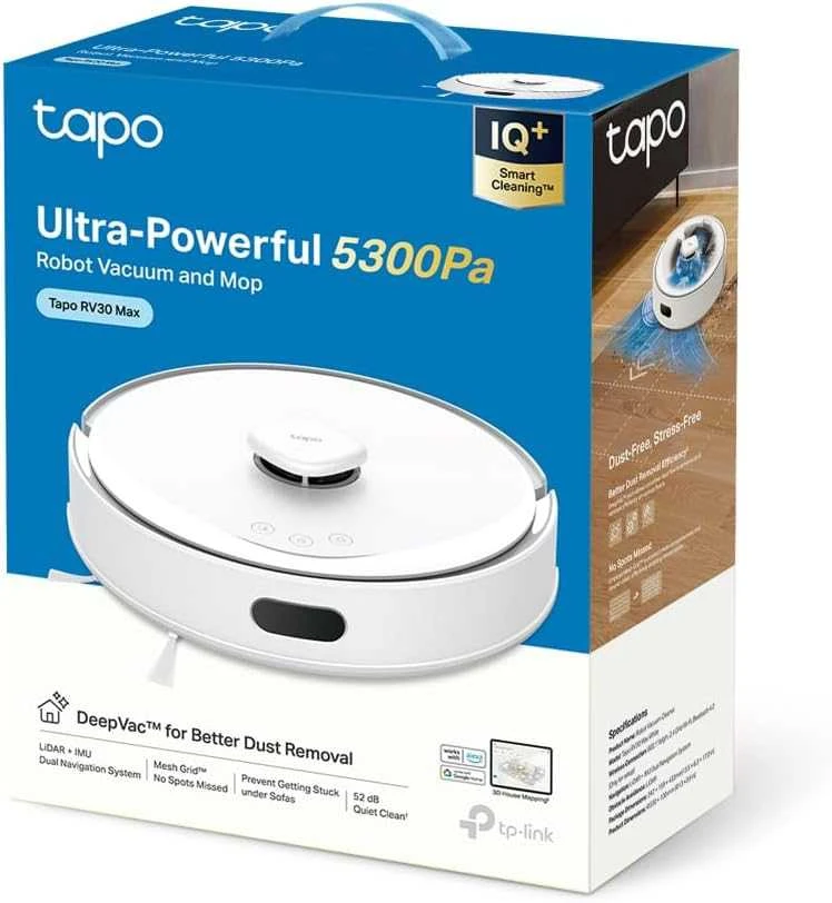Dulkių siurblys - robotas  TP-Link Tapo RV30 Max, Juodos spalvos