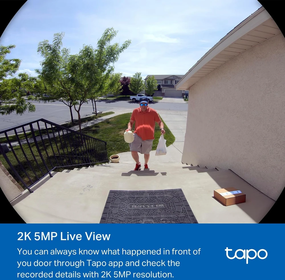TP-LINK | Video Doorbell Camera | Tapo D235 | 5 MP | 1.18mm/F1.8 | IP66 | H.264 | Micro SD, Max. 512