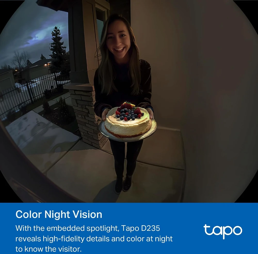 TP-LINK | Video Doorbell Camera | Tapo D235 | 5 MP | 1.18mm/F1.8 | IP66 | H.264 | Micro SD, Max. 512