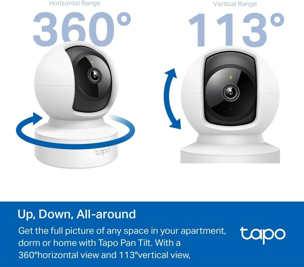 TP-LINK | Pakreipiama/sukama namų apsaugos kamera | Tapo C202 | Ant stalo/lubų tvirtinama | 2 MP | 3,83 mm/F2.4 | H.264 | „Micro SD“, maks. 512 GB