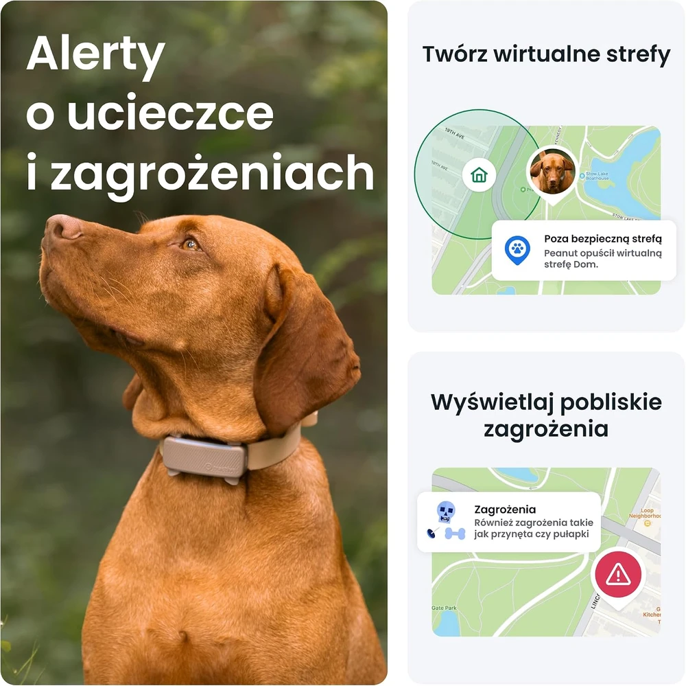 Tractive GPS sekimo įrenginys šunims, realaus laiko stebėjimas, sveikatos stebėjimas, juodas, TG6A