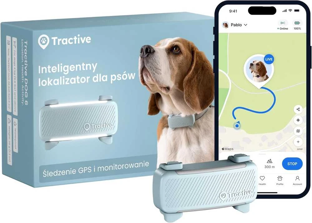 Tractive GPS šuns lokalizatorius, aktyvumo stebėjimas, sveikatos ir lojimo įspėjimai, TG6C, mėtinės spalvos