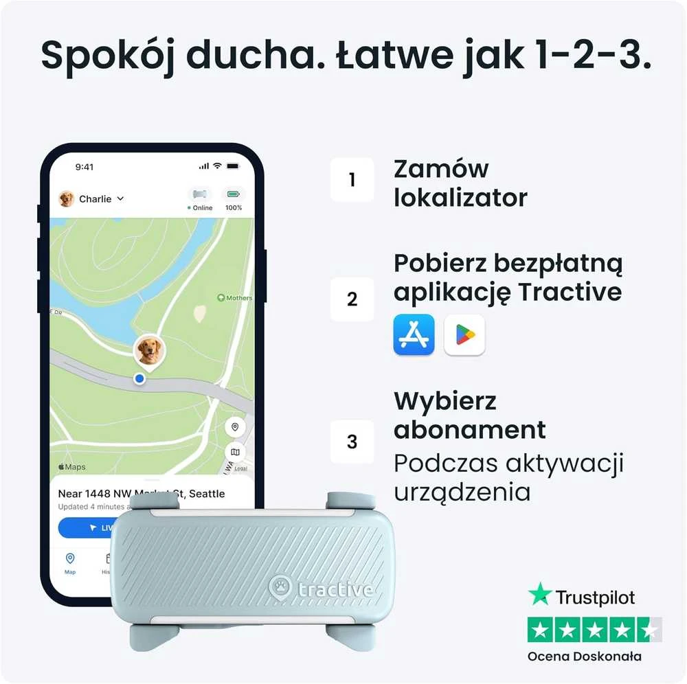 Tractive GPS šuns lokalizatorius, aktyvumo stebėjimas, sveikatos ir lojimo įspėjimai, TG6C, mėtinės spalvos
