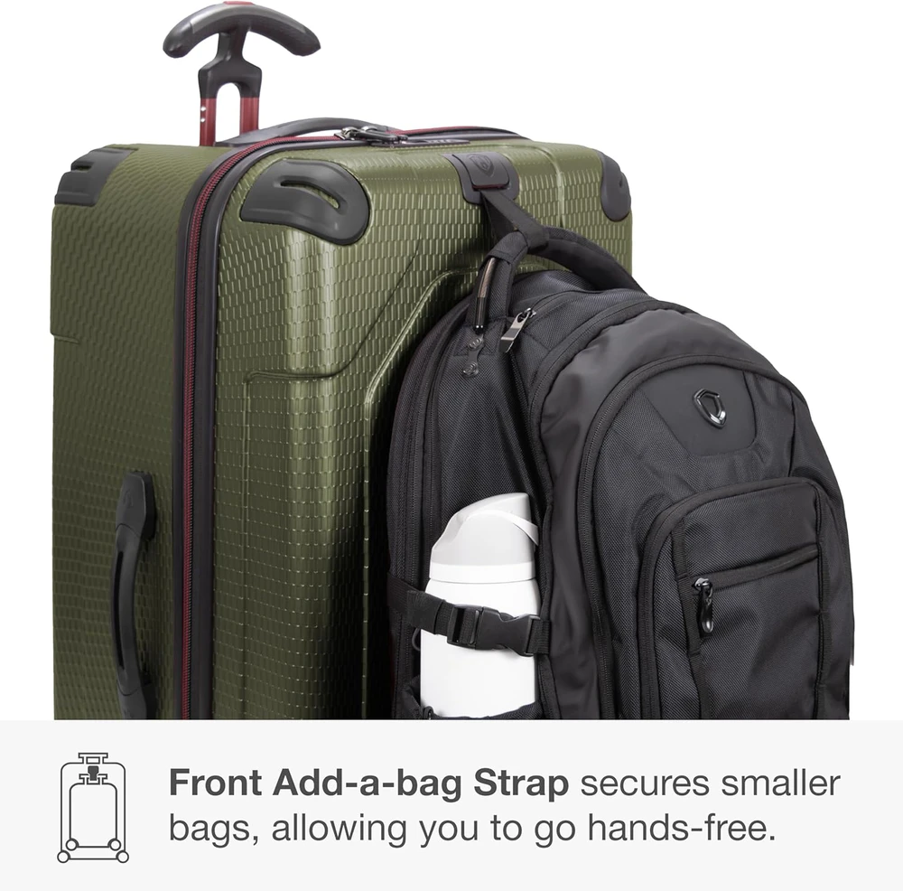 Kelioninis Traveler's Choice kietoji lagaminas su TSA spyna ir teleskopine rankena, 76 cm, žalias, Maxporter II
