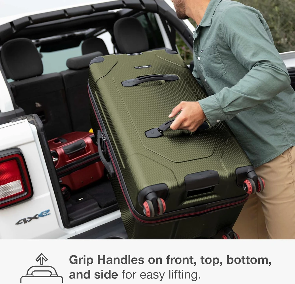 Kelioninis Traveler's Choice kietoji lagaminas su TSA spyna ir teleskopine rankena, 76 cm, žalias, Maxporter II