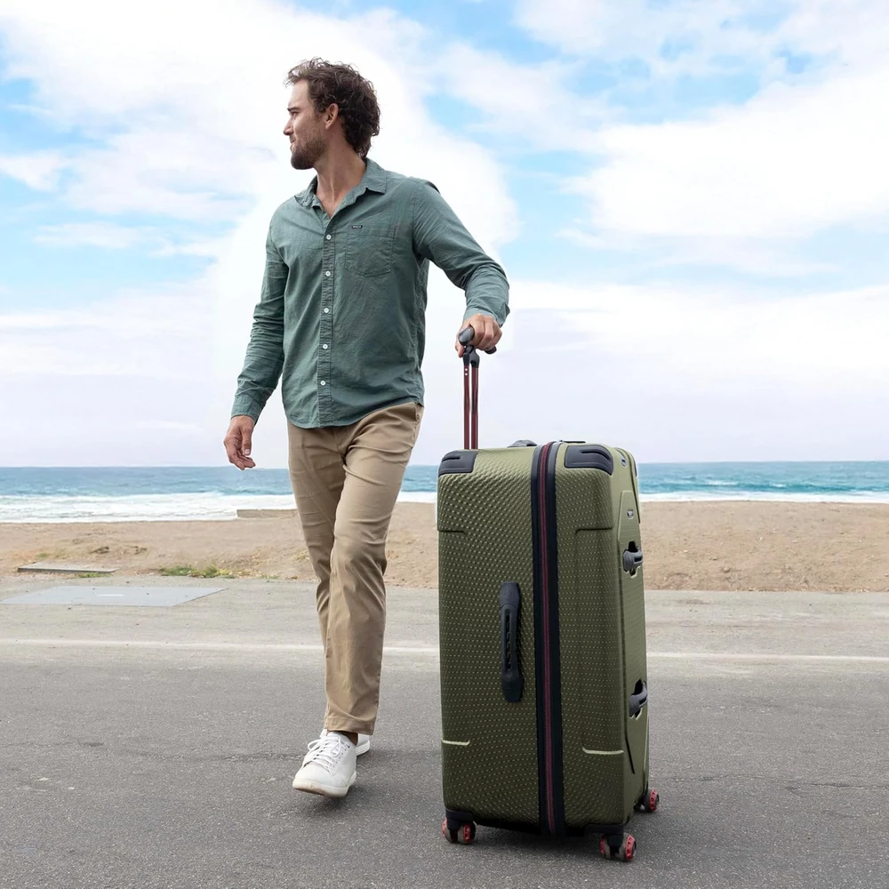 Kelioninis Traveler's Choice kietoji lagaminas su TSA spyna ir teleskopine rankena, 76 cm, žalias, Maxporter II