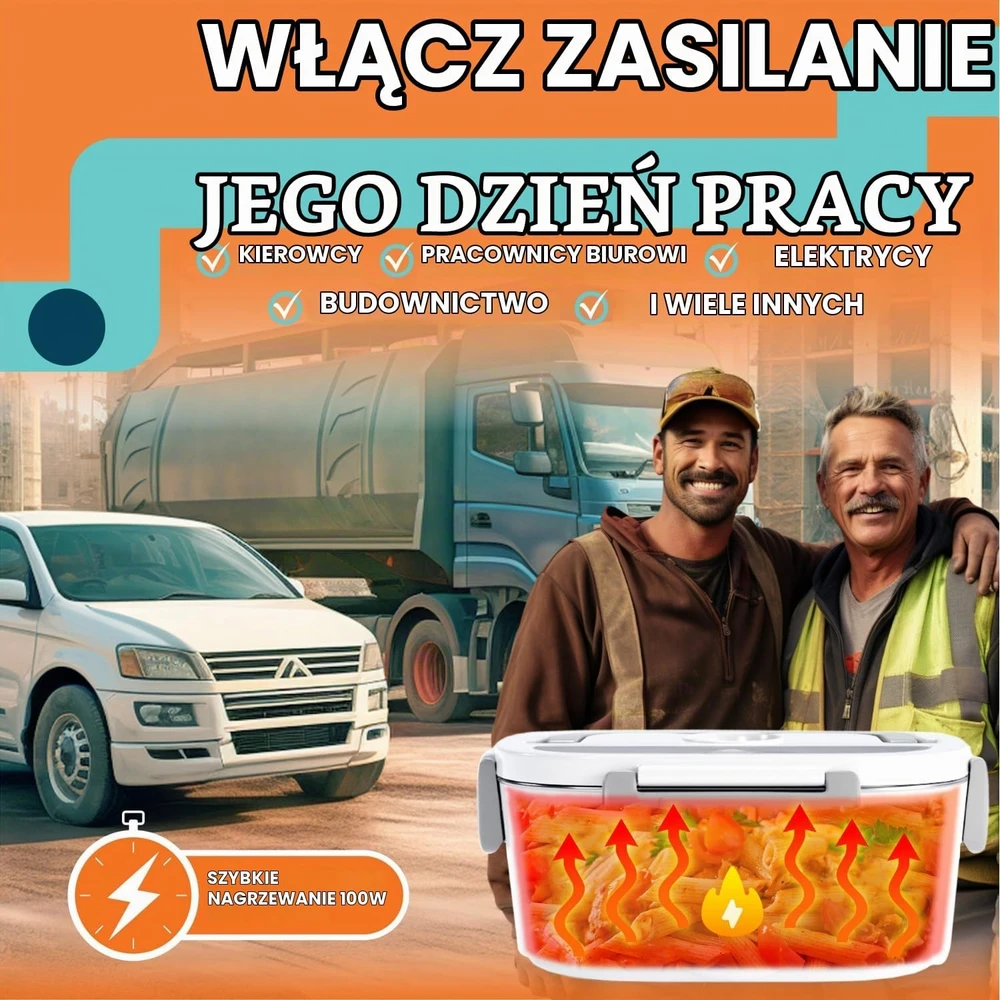TRAVELISIMO elektrinė pietų dėžutė 1,5 l, 100 W, 220 V/12 V/24 V