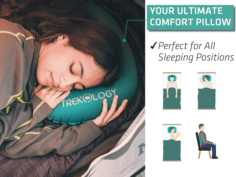 Trekology pripučiama kelioninė pagalvė, ulralengva, kompaktiška, ergonomiška ALUFT 2.0