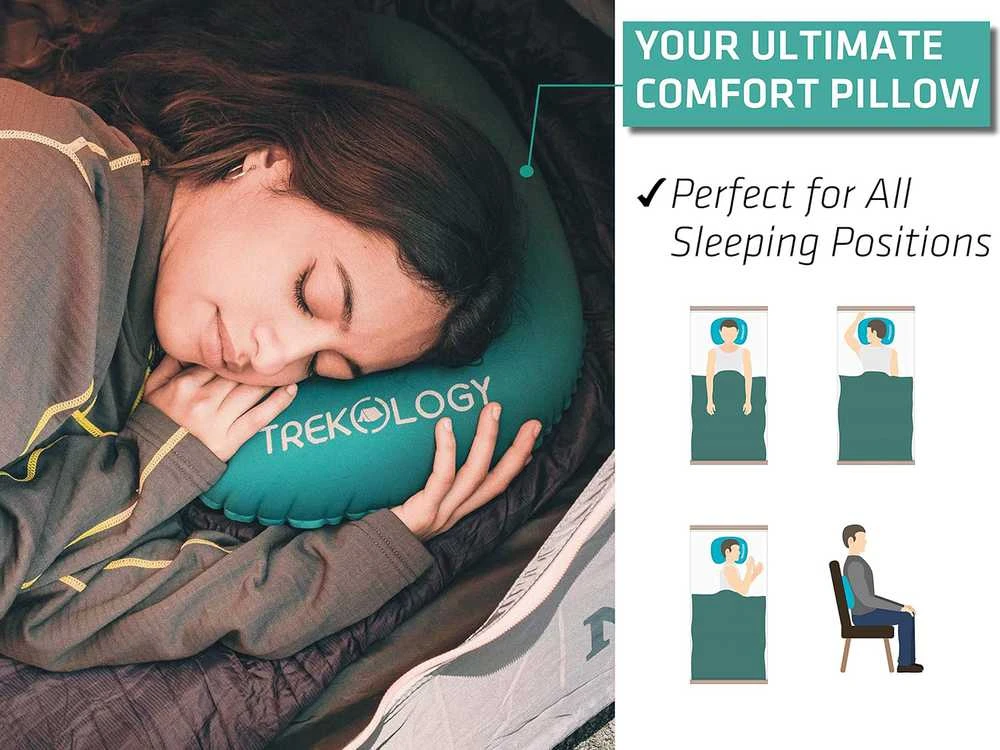 Trekology pripučiama kelioninė pagalvė ALUFT 2.0, lengva, kompaktiška, ergonominė, oranžinė