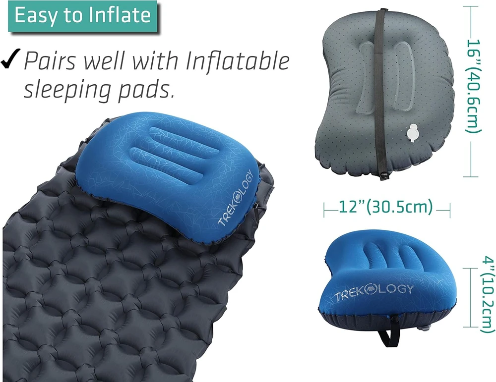 Trekology pripučiama kempingo pagalvė, ultralengva, vandeniui atspari, 40,6 x 30,5 x 10,2 cm, ALUFT-COMFORT-2