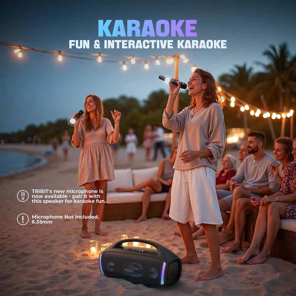 Tribit belaidė Bluetooth kolonėlė 200W, IP67, karaoke, subwooferis, StormBox Blast 2