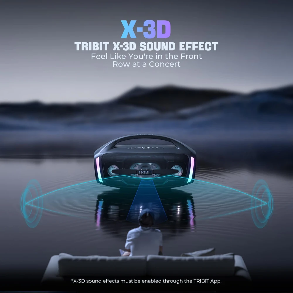 Tribit belaidė Bluetooth kolonėlė 200W, IP67, karaoke, subwooferis, StormBox Blast 2
