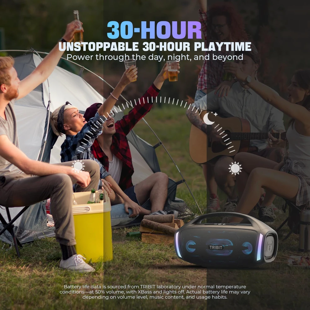 Tribit belaidė Bluetooth kolonėlė 200W, IP67, karaoke, subwooferis, StormBox Blast 2