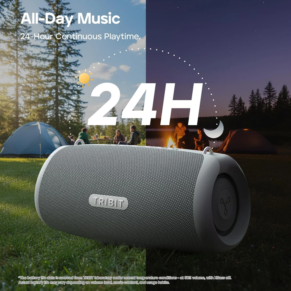 Tribit belaidis nešiojamas Bluetooth garsiakalbis, 80W, IP67, 24h veikimo laikas, BTS51