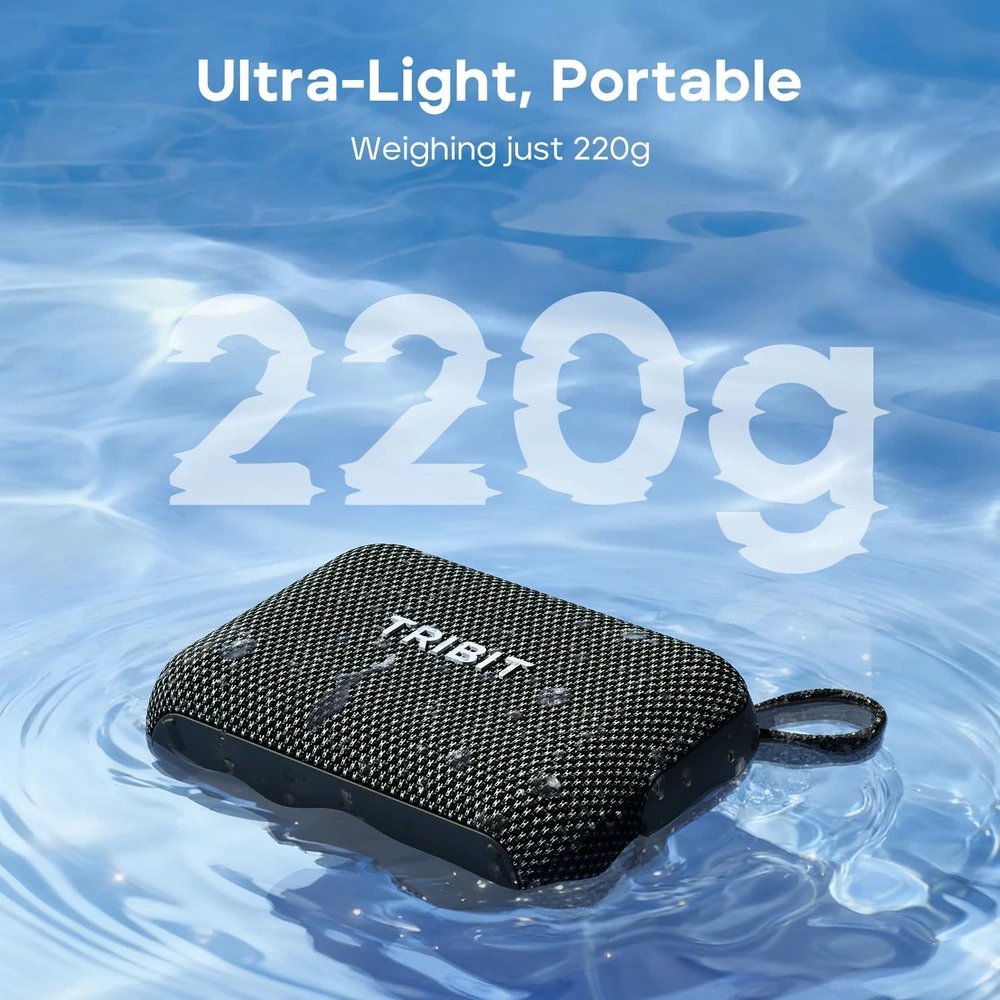Tribit nešiojama belaidė Bluetooth kolonėlė PocketGo, 7 W, IP68, iki 20 val. grojimo, TWS, juoda