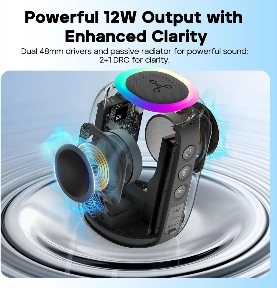 Tribit nešiojamasis Bluetooth garsiakalbis StormBox Mini+ 12 W, IPX7, žalias, BTS33